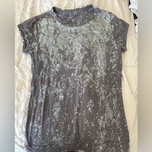 Calvin Klein Jeans Gray Patterned Short Sleeve Tee